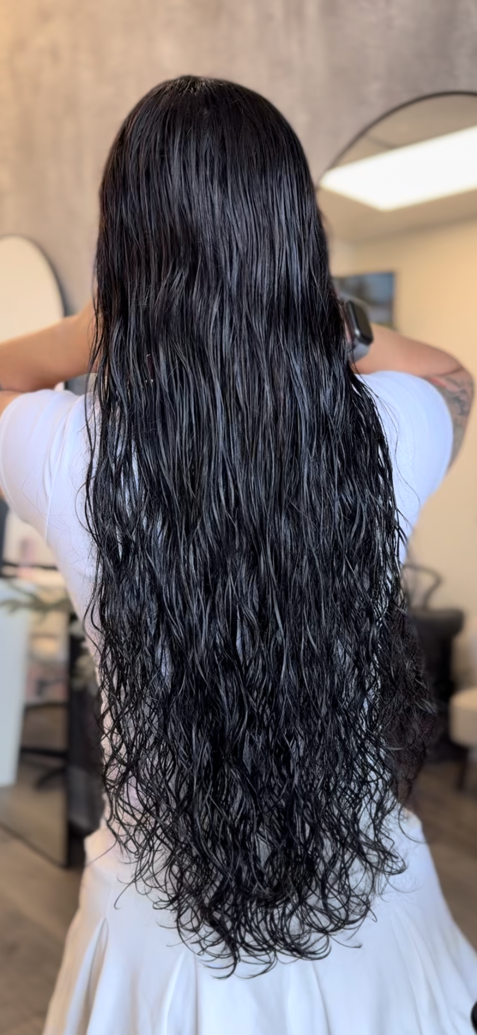 Wavy/Curly Black & Brown