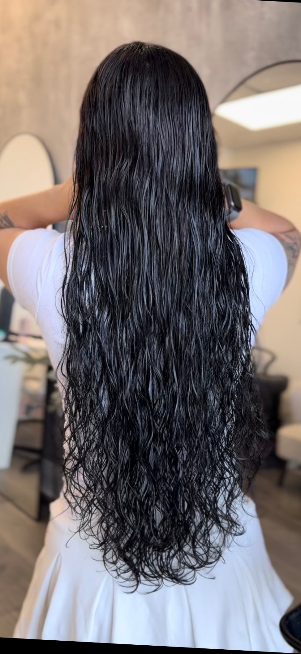 Wavy/Curly Black & Brown